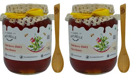 Farm Naturelle Unprocessed Wild Berry Forest Flower Honey, 850g x 2 Jars