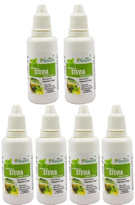 Farm Naturelle-Concentrated Stevia Extract Liquid Pack of 6 Bottles (6x20 ML) 500 Drops per Bottle-Excellent for Weight Loss and Diabetes (Sugar Free)