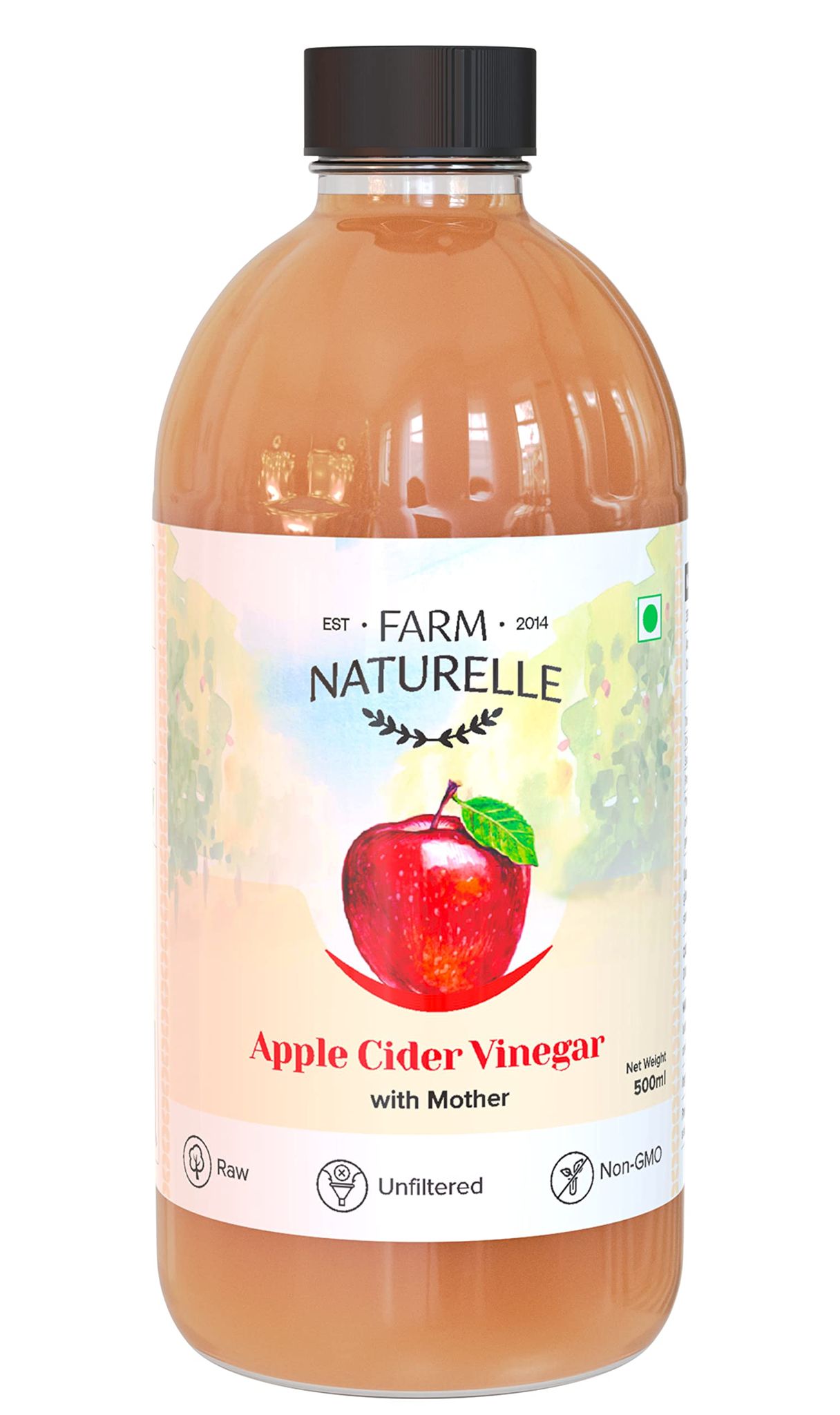 Farm Naturelle Glass Bottle Apple Cider Vinegar with Mother 500 ml