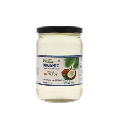 Farm Naturelle Organic Virgin Cold Pressed Coconut Cooking Oil -500 ml (Glass Bottles)