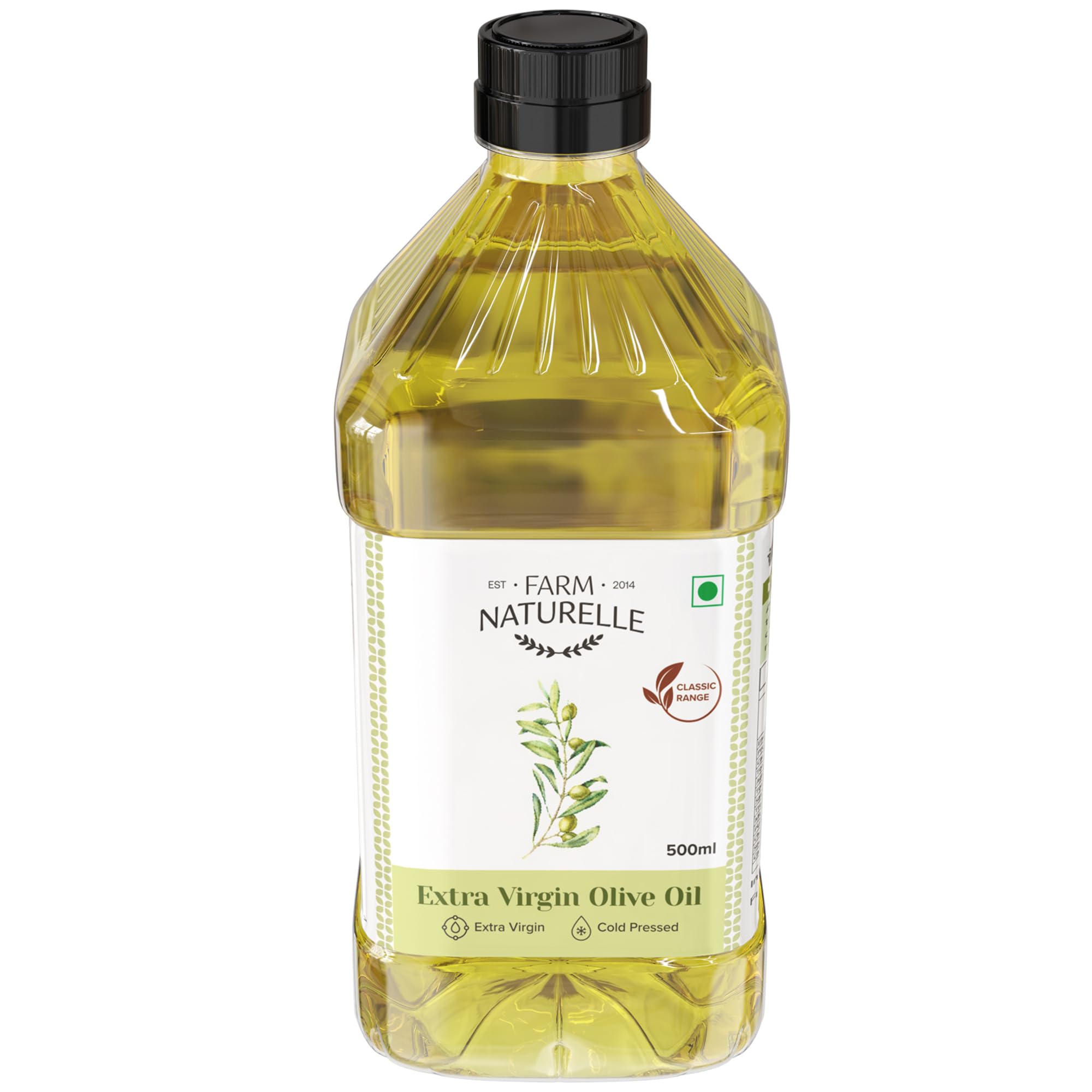 Farm Naturelle Extra Light Olive Oil 500ml | Ideal for Indian Cooking | Edible Premium Grade, Deep Frying, Roasting | Shallow Fry-Spanish Olive Oil Pet Bottle 500ml