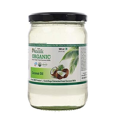 Farm Naturelle -500ml 100 % Pure Organic Extra-Virgin Cold Pressed Coconut Oil | Aroma for Cooking & Healthy Skin and Hair | 100% Vegan (Glass Bottle - 500 ml)