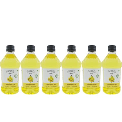 Farm Naturelle Organic Virgin Cold Pressed Sunflower Oil, 1Ltr x Pack of 6