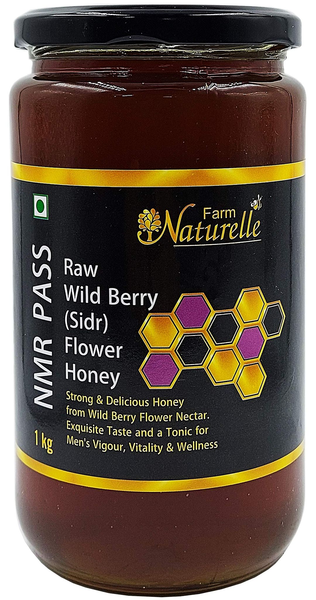 Farm Naturelle -Wild Berry Honey 1Kg (Sidr Honey)-Unique Honey from Flowers of Wild Berries-Exquisite Taste & Tonic for Men�s Vigour, Vitality &amp