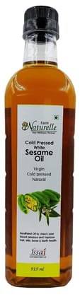 Farm Naturelle Virgin Sesame Oil -The Finest-FSSAI Certified-Sesame/Gingelly/Til Cooking Oil (Cold Pressed Extra Virgin-Kachi Ghani Process) (915ML X 1)