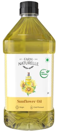 Farm Naturelle Organic Virgin Cold Pressed Sunflower Oil, (2 LTR)