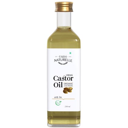 Farm Naturelle - 100% Pure Organic Castor Oil | Protein and Fiber Helps in reducing Appetite | Chemical-Free (Castor Oil, 250 Ml)