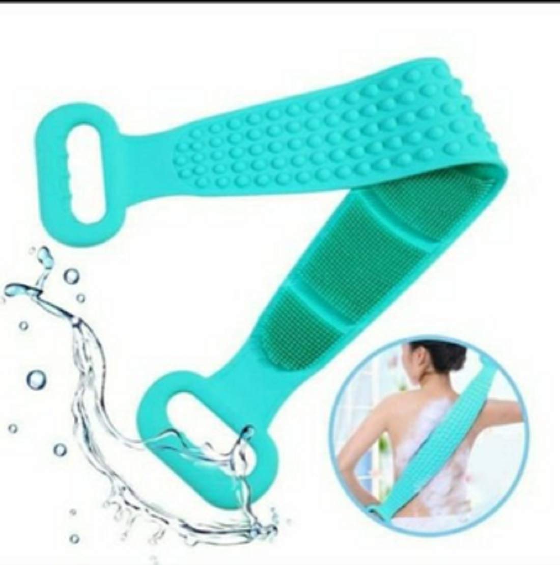 SHREE ENTERPRISE Silicone Body Back Scrubber Bath Brush Washer For Dead Skin Removal Mens Womens Double Side Brush Belt For Shower Exfoliating Belt, Easy to Clean (Body Scrubber)