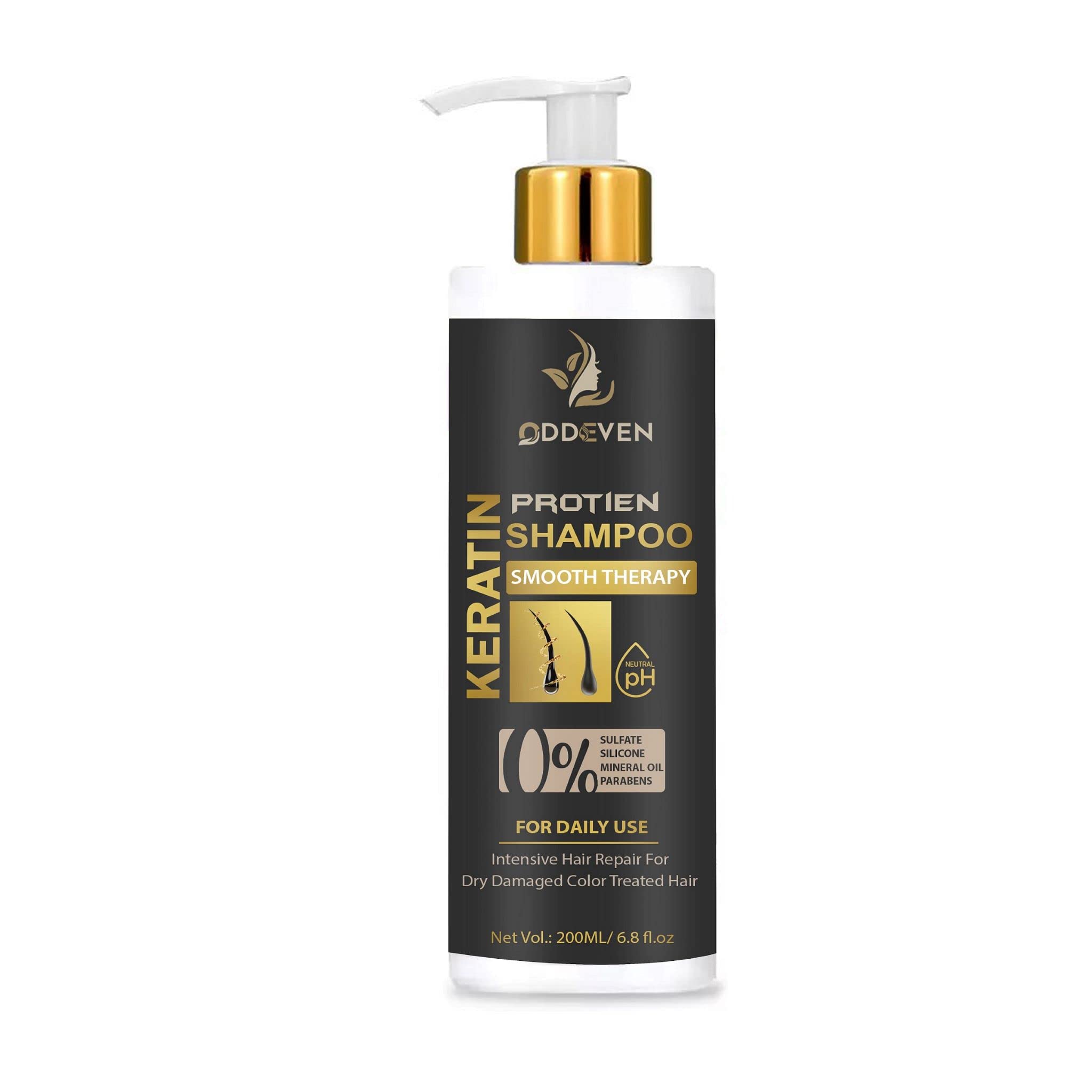 ODDEVEN Keratin Shampoo 200ml that Smoothens and Hydrates Dry & Frizzy Hair