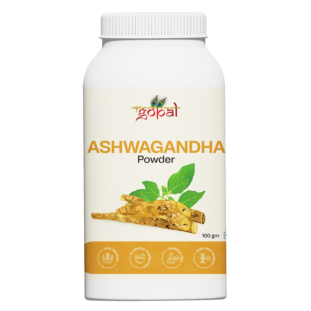 RamGopal Ayurveda Ashwagandha Powder | Pure & Natural Herbal Supplement | General Wellness & Vitality | 100gm