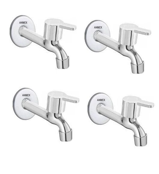 ANMEX SS Flora Long body Tap for Kitchen and Bathroom SS Chrome Finish With Wall Flange SET OF 4