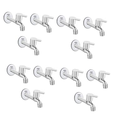 ANMEX SS Flora Long body Tap for Kitchen and Bathroom SS Chrome Finish With Wall Flange SET OF 12