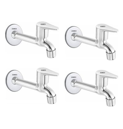 ANMEX SS Jazz Long body Tap for Kitchen and Bathroom SS Chrome Finish With Wall Flange SET OF 4