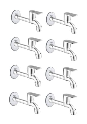 ANMEX SS OVAL-S Long body Tap for Kitchen and Bathroom SS Chrome Finish With Wall Flange SET OF 8