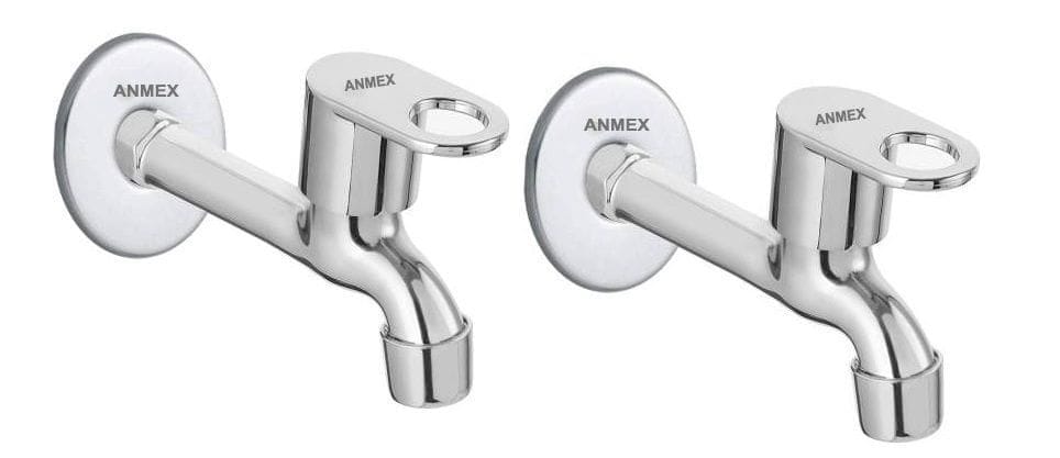 ANMEX SS MAXX Long body Tap for Kitchen and Bathroom SS Chrome Finish With Wall Flange SET OF 2