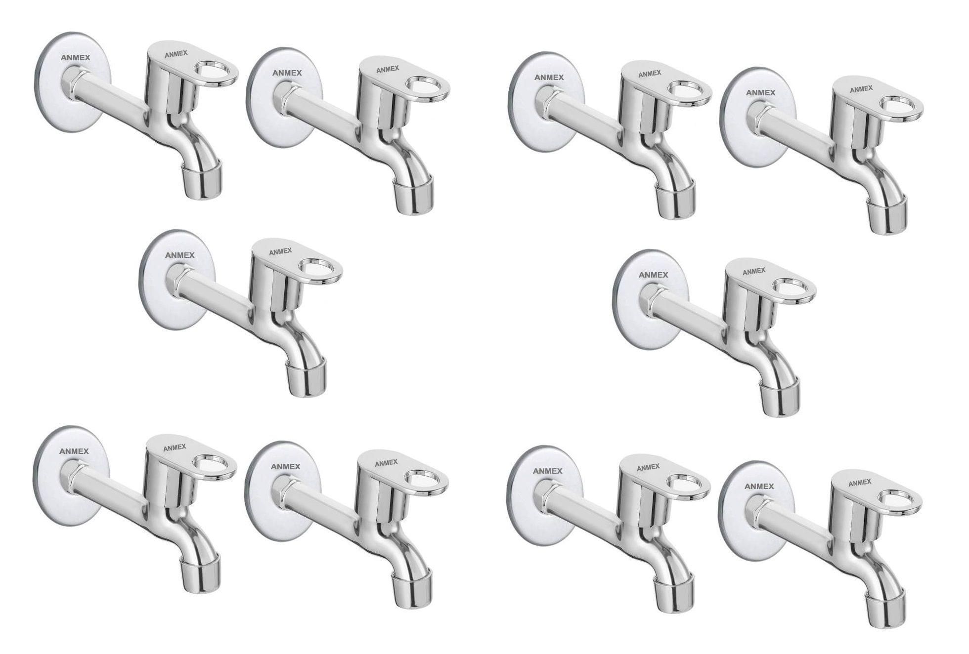 ANMEX SS MAXX Long body Tap for Kitchen and Bathroom SS Chrome Finish With Wall Flange SET OF 10