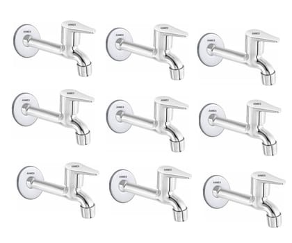 ANMEX SS Jazz Long body Tap for Kitchen and Bathroom SS Chrome Finish With Wall Flange SET OF 9