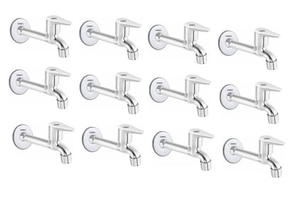 ANMEX SS Jazz Long body Tap for Kitchen and Bathroom SS Chrome Finish With Wall Flange SET OF 12