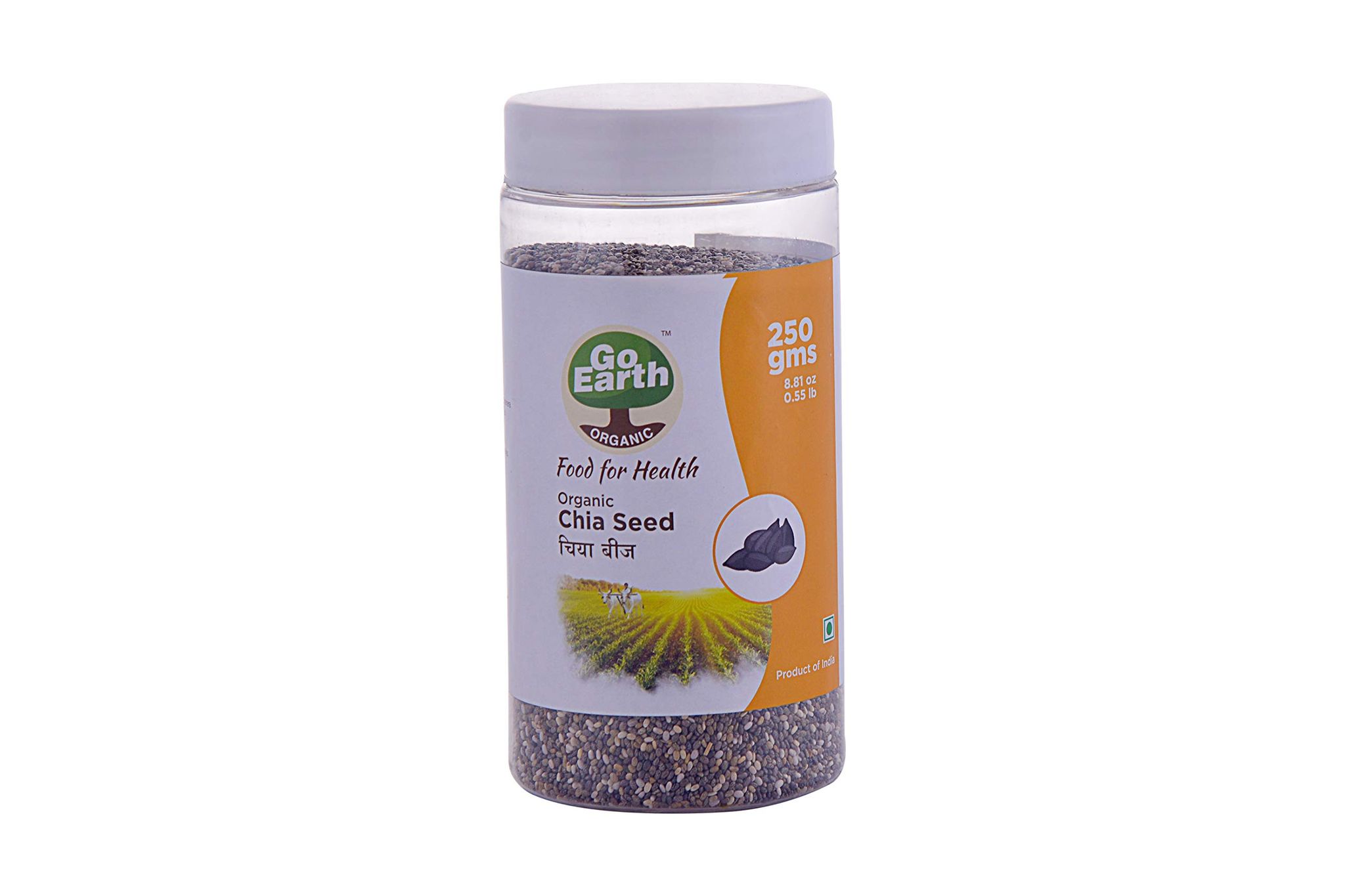 Organic Chia Seeds 250 gm - in jar pack - GO EARTH ORGANIC