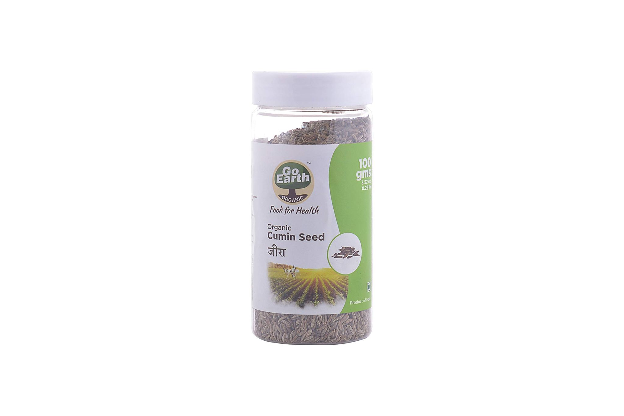 Organic Jeera Whole / Cumin Seeds 100 gm - in jar pack - GO EARTH ORGANIC