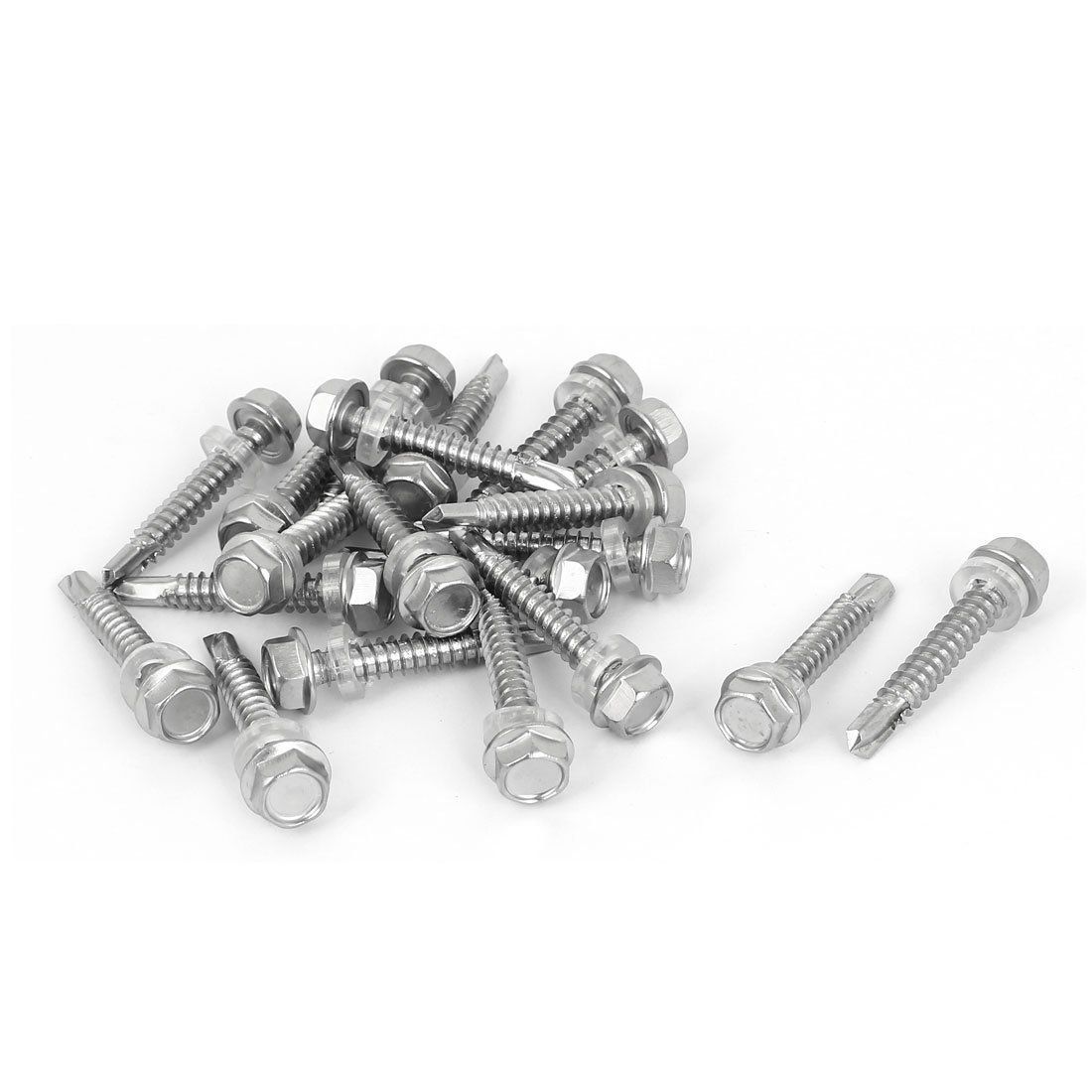 RKGD Stainless Steel SS410 Self Drilling Screw Sheet Metal Tek Screws Driller Roofing Screw (HEX #12 x 68 mm, 25 pcs)