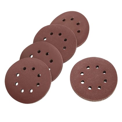 H9 Round Sandpaper 8-Hole Hook & Loop Sanding Disc 5 inch for Orbital Circular Sander 125mm (Combo 50 Disc (36,60,80,100,120-10 Grits))