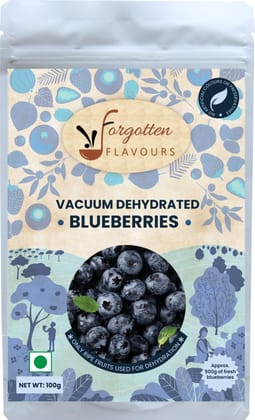 Forgotten Flavours Dehydrated blueberry | Dried Fruits and Berries | Vaccum Dehydrated | No Artificial Preservatives or Color | No Added Sulphur (Mid, 1)