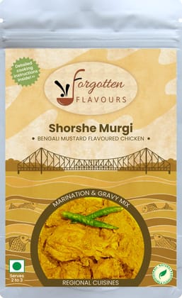 Forgotten Flavours Bengali Shorshe Murgi (Mustard/Sarson Chicken) Cooking Mix | Instant Gravy Masala Mix |Ready to Cook Spice Mix Gravy ||Fresh Ingredients & Spices |No Colours or Flavours