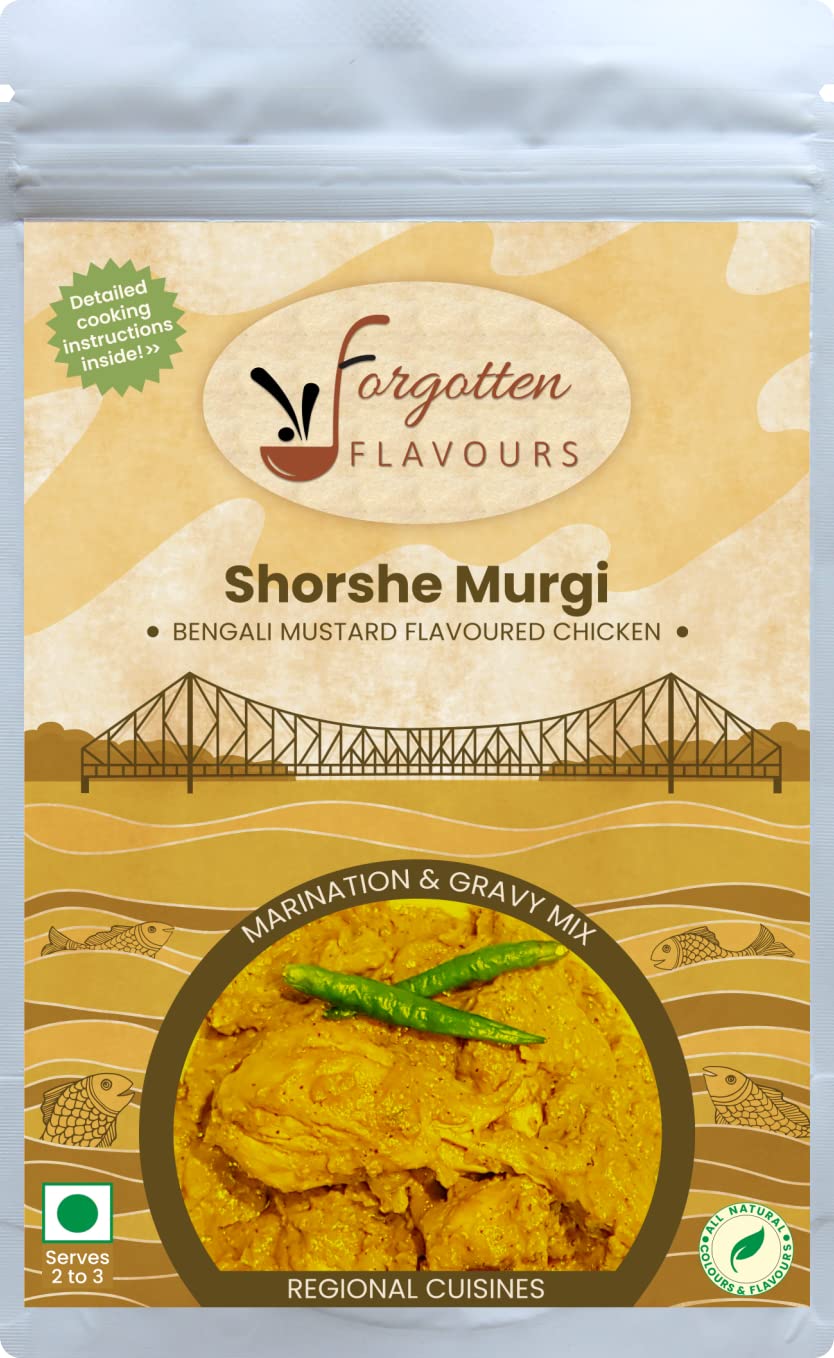 Forgotten Flavours Bengali Shorshe Murgi (Mustard/Sarson Chicken) Cooking Mix | Instant Gravy Masala Mix |Ready to Cook Spice Mix Gravy ||Fresh Ingredients & Spices |No Colours or Flavours