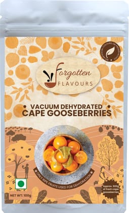 Forgotten Flavours Dehydrated Cape Gooseberry Candy | Rasbhari | Dried Fruit | Vaccum Dehydrated | No Artificial Preservatives or Color | No Added Sulphur