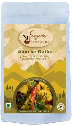 Forgotten Flavours Aloo ke Gutke (Fried Potato) Masala | Pahadi Masala Mix | Potato Seasoning | No Artificial Preservative or Color| Fresh Spices ( Pack of 2 )