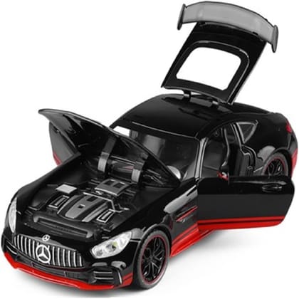 KTRS ENTERPRISE Diecast Metal Car Model 1/24 Benz AMG GTR Toy Cars for Kids Boy Girl Zinc Alloy Pull Back Toy Car with Sound and Light Gift and Collectible Car(AMG GT-121B)