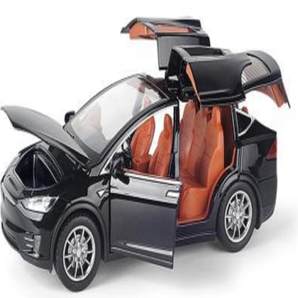 KTRS ENTERPRISE 1:24 Diecast Model Car for Tesla Model X b Complete with Lights and Simulation of Sound. This Decorative Alloy Mini Vehicle is a Unique Gift for Your Loves or Young