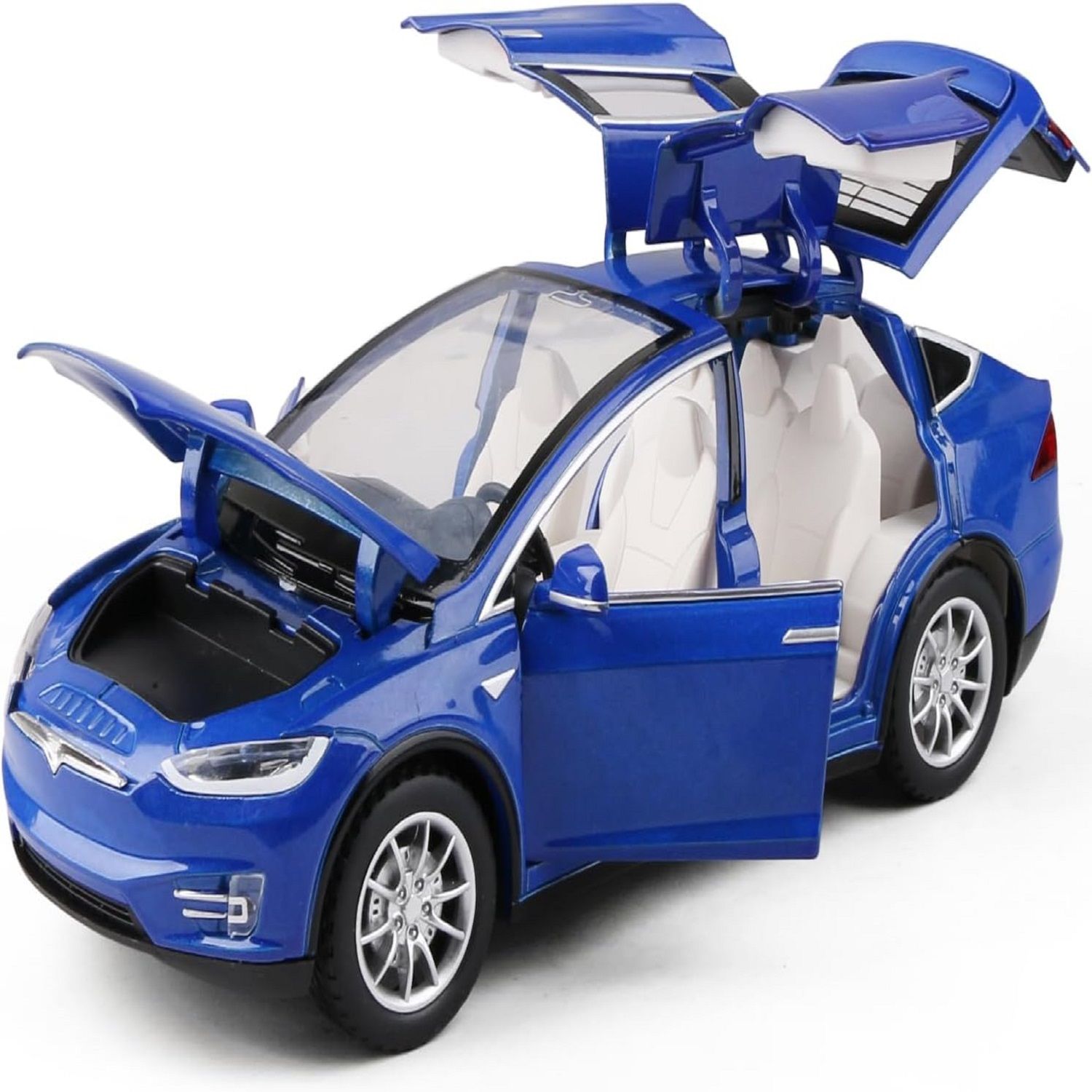 KTRS ENTERPRISE 1:24 Diecast Model Car for Tesla Model X s Complete with Lights and Simulation of Sound. This Decorative Alloy Mini Vehicle is a Unique Gift for Your Loves or Young