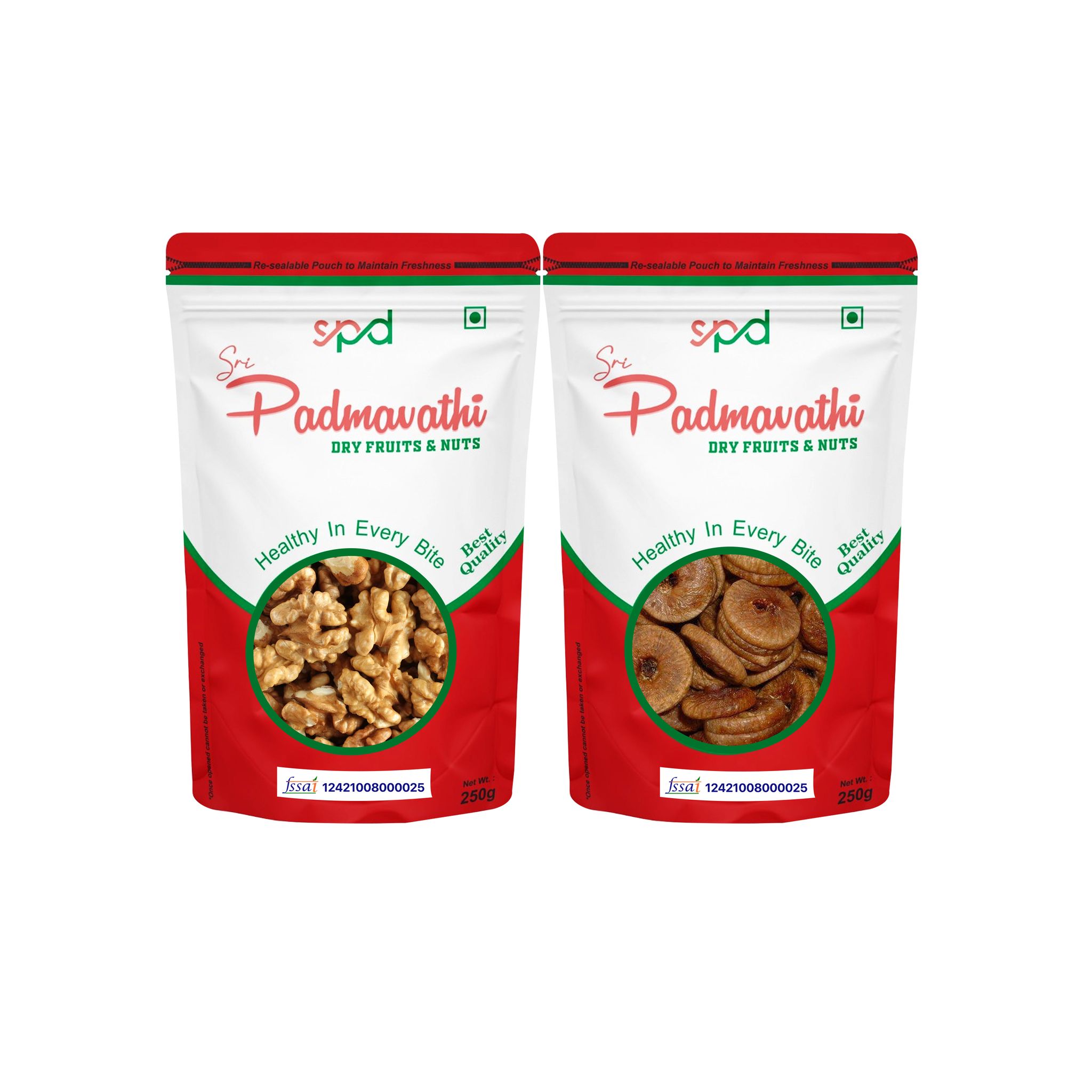 Sri padmavathi Dry Fruits &Nuts FIG-500g/WALNUTS-500g COMBO PACK