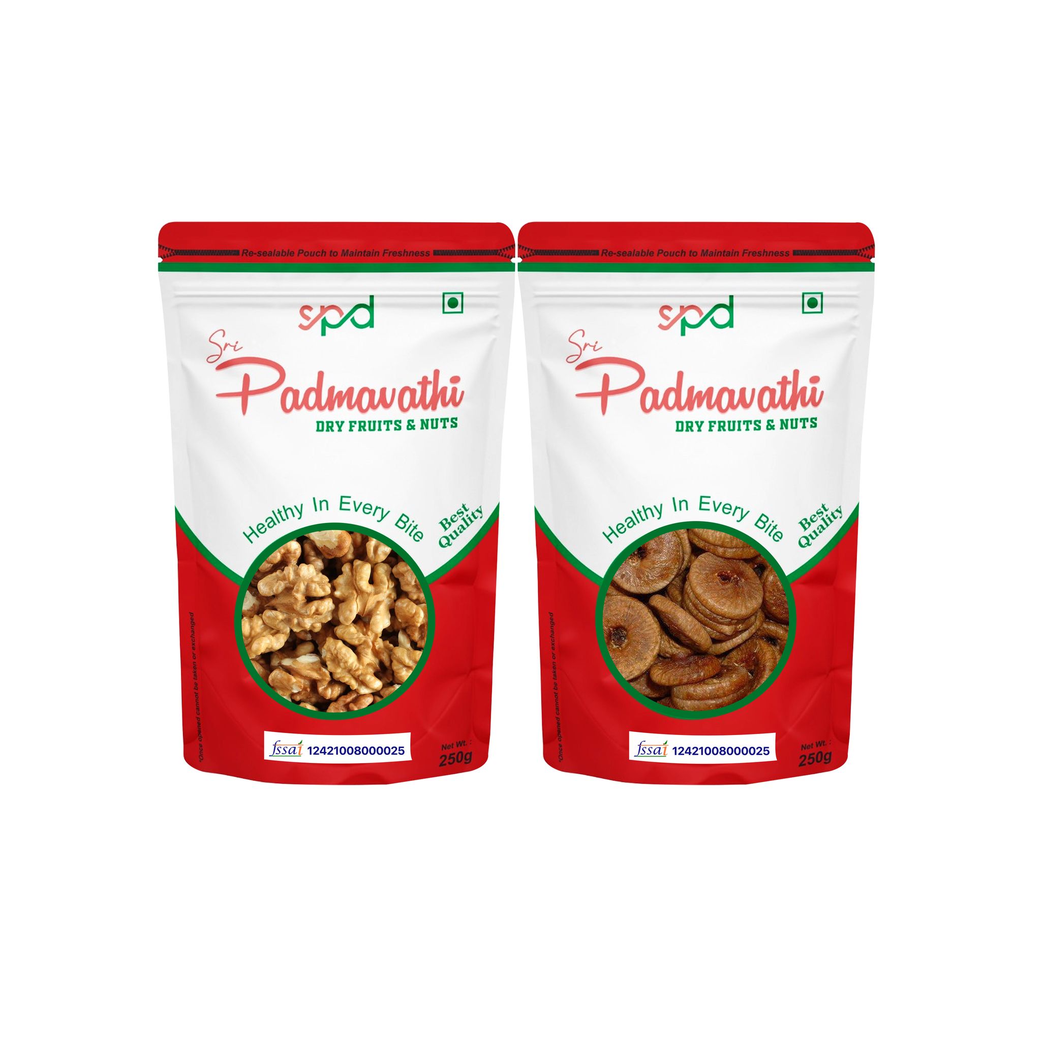 SRI PADMAVATHI DRY FRUITS & NUTS FIG-250gms/WALNUTS-250g combo pack