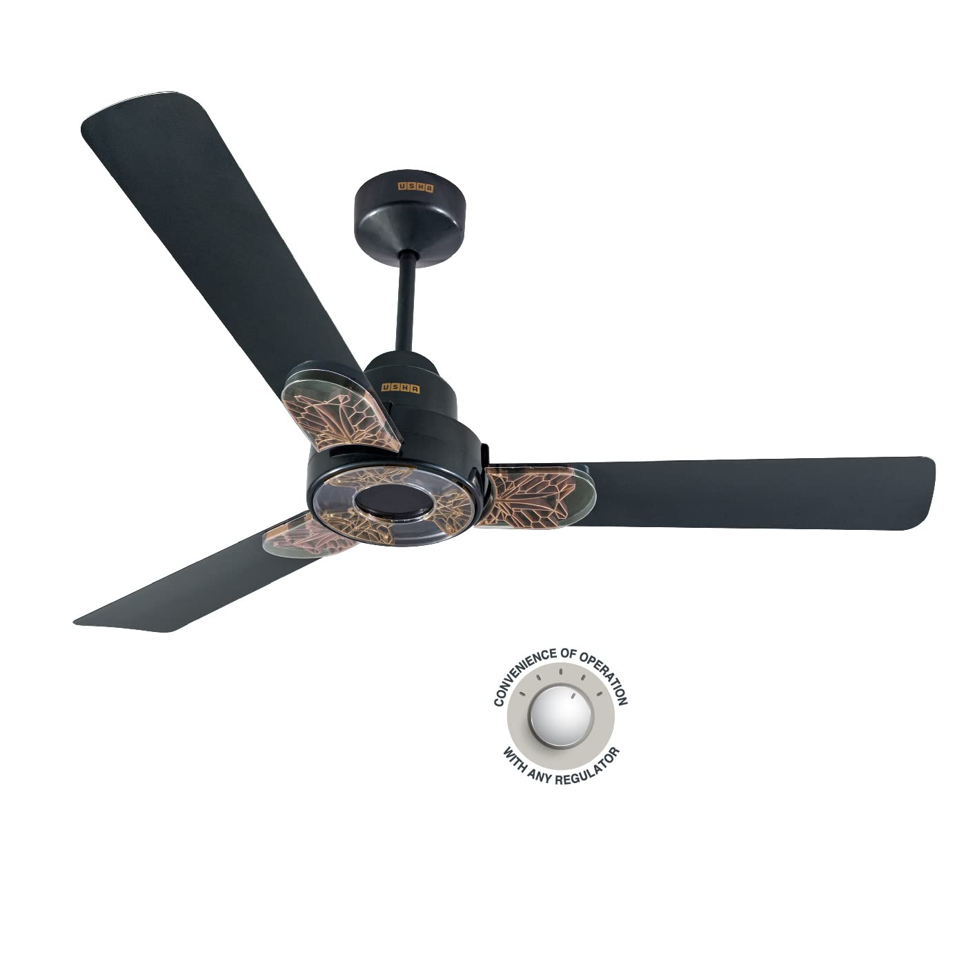 USHA Onio Kappa Beta 1200MM BLDC 5 Star Energy Efflicient, Dust & Oil Resistant Ceiling Fan (Graphite Grey)