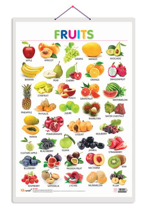 Fruits Early Learning Educational Chart for Kids | 20"X30" inch |Non-Tearable and Waterproof | Double Sided Laminated | Perfect for Homeschooling, Kindergarten and Nursery Students