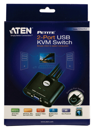 Aten 2 Port KVM Switch CS22U