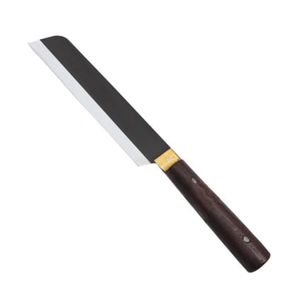 Handmade Rectangular Blade Utility Kitchen Knife (Indian Rosewood Wooden Handle)