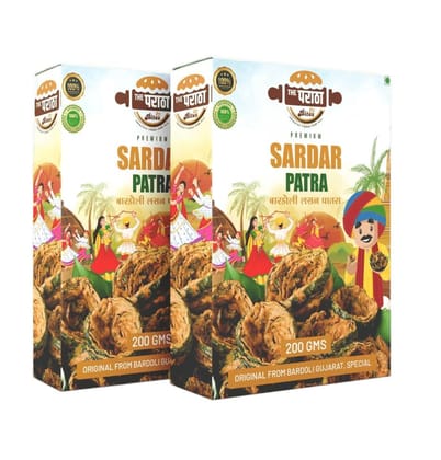 The Paratha Original Bardoli Famous Gujarati Dry Lasan Spicy Sardar Patra Snacks,Gujarati Surti Snacks (200_GMS_Value_Pack_Of_5 (1_KG))