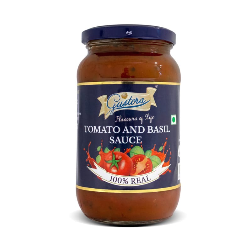 Gustora 100% Real Flavorful Tomato And Basil Sauce 400g I Non - GMO | No added Color or Preservatives