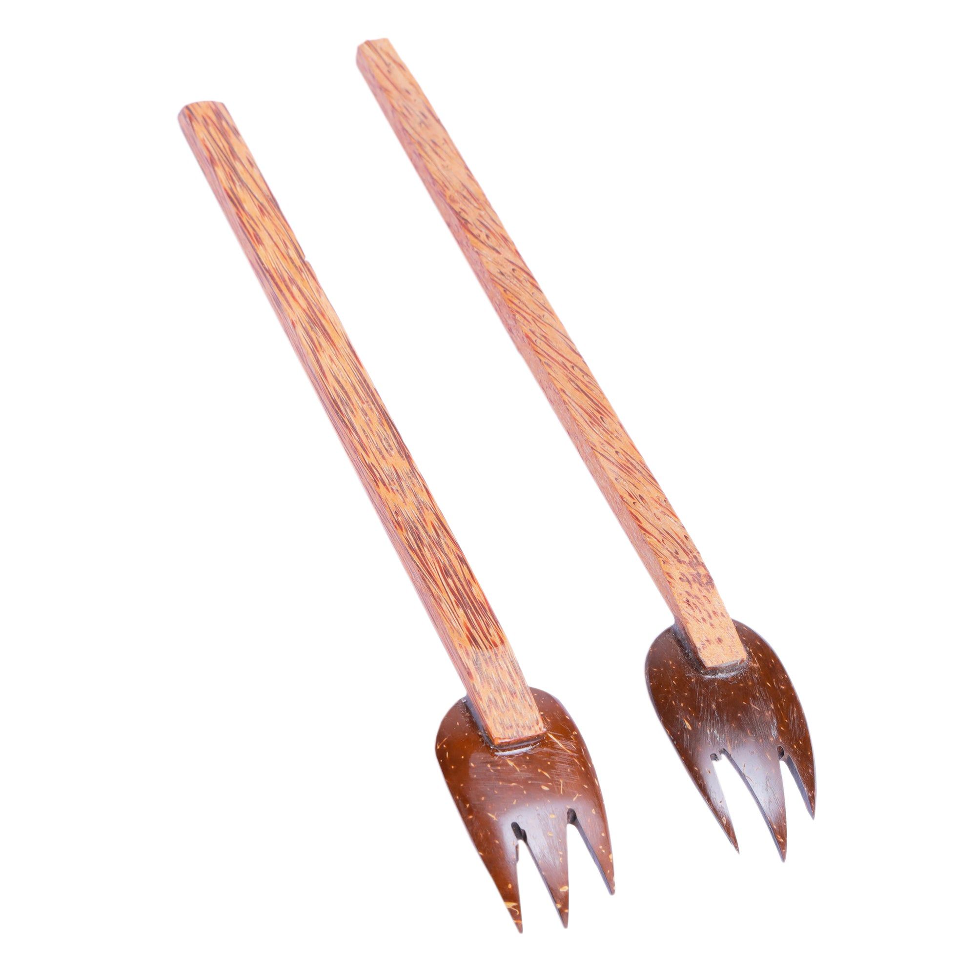 Eco-friendly Handmade Coconut Shell Small Fork (Pack of 2) – Made with Coconut Shell & Coconut Wood