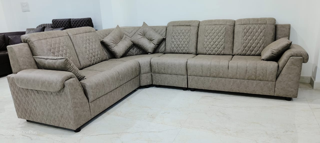 Sofa Set L Shape  Grey Color for Living Room