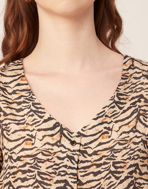 Ava Viv blouse, cami underneath, 2X, leopard print, 3/4 sleeves
