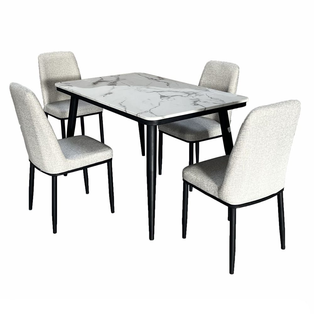 Marble dining table set 4 seater hot sale