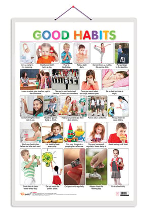 Good Habits Early Learning Educational Chart for Kids | 20"X30" inch |Non-Tearable and Waterproof | Double Sided Laminated | Perfect for Homeschooling, Kindergarten and Nursery Students