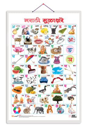 Marathi Varnamala?(Marathi) Early Learning Educational Chart for Kids | 20"X30" inch |Non-Tearable and Waterproof | Double Sided Laminated | Perfect for Homeschooling, Kindergarten and Nursery Students