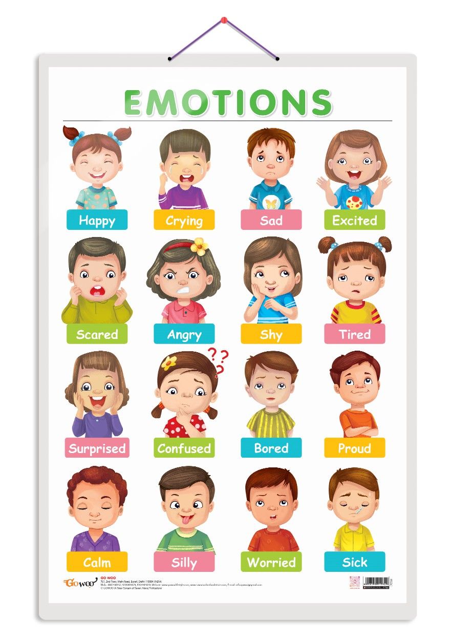 EMOTIONS Early Learning Educational Chart for Kids | 20"X30" inch |Non-Tearable and Waterproof | Double Sided Laminated | Perfect for Homeschooling, Kindergarten and Nursery Students