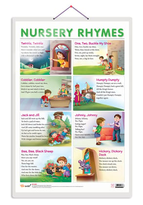 NURSERY RHYMES Early Learning Educational Chart for Kids | 20"X30" inch |Non-Tearable and Waterproof | Double Sided Laminated | Perfect for Homeschooling, Kindergarten and Nursery Students